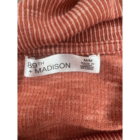 89th + Madison Womens Rusty Red Striped Cowl Neck Sweater Medium - Picture 6 of 11